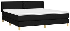 Cama com molas/colchão 180x200 cm tecido preto
