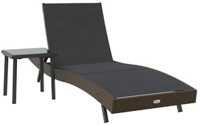 Espreguiçadeira com almofada -pessoa 2 pcs Castanho 40 x 40 x 40.5 cm