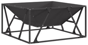 Fogueira Quadrada vidaXL Preta 80x80x40 cm Aço
