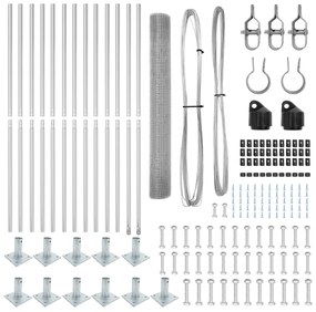 Conjunto de Poste de Cerca Conjunto de 2 Aço galvanizado 25 x 1 m