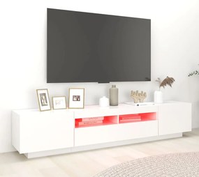 Móvel de TV Giancarlo com Luzes LED de 200cm - Branco - Design Moderno