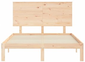 Estrutura de cama com cabeceira 120x200 cmmadeira maciça