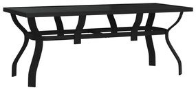 7 pcs conjunto de jantar para jardim cinzento e preto