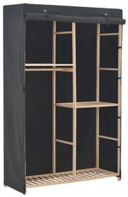 248188 vidaXL Roupeiro com 3 prateleiras 110x40x170 cm tecido cinzento