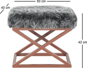 Pouffe Capraz – Copper Grey – 50 cm x 42 cm x 40 cm