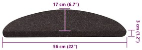 Tapetes de escada adesivos 30 pcs 56x17x3 cm preto