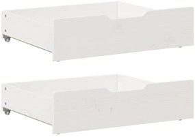Gavetas para cama 2 pcs 65x55x17 cm pinho maciço branco