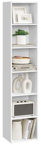 Estante com 6 compartimentos abertos 24 x 30,2 x 160,7 cm em branco