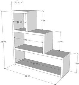 Prateleira de Parede Piramit – Branco – 62x62x18 cm
