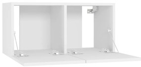 Móveis de TV para parede 2 pcs 60x30x30 cm branco