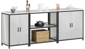 Conjunto de Armazenamento de Cozinha com prateleira Outros 3 pcs Prata