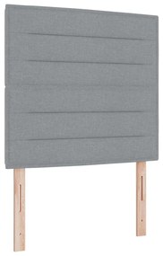 Cama Box com Colchão e Luz LED Cinza Claro 90x200 cm
