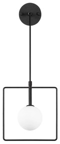 Aplique de Parede Geometri – Preto/Branco – 22 x 15 cm