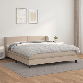 Cama com molas/colchão 180x200 cm couro artificial cappuccino