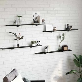 vidaXL Prancha de Estante para Livros 4 pcs Preto 100 x 40 x 1.5cm