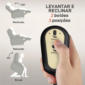 Poltrona Relax Levanta Pessoas Elétrica Poltrona com 8 Pontos de Massa