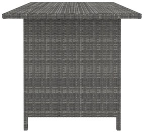 10 pcs conjunto lounge de jardim c/ almofadões vime PE cinzento
