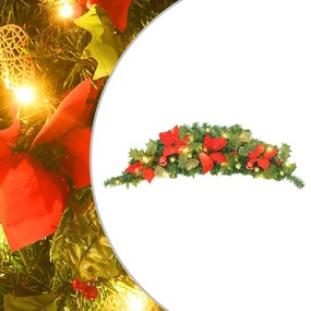 320980 vidaXL Grinalda de Natal com luzes LED 90 cm PVC verde