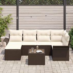 Conjunto de Sofá de Jardim vidaXL 6 Peças com Almofadas Cinza Rattan P