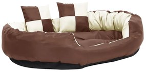 Almofadão p/ cães reversível lavável 110x80x23cm castanho/creme
