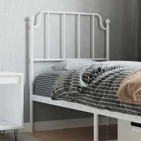 vidaXL Cabeceira de cama 75 cm metal branco