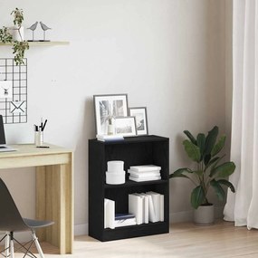 Estante de livros vidaXL Preta 60x24x76 cm em Madeira Engenharia