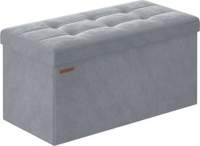 Banco entrada ou quarto arrumação carregável até 300 kg 38 x 76 x 38 cm Cinzento Claro