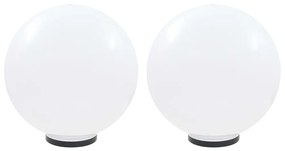 vidaXL Candeeiros esféricos LED 2 pcs 50 cm PMMA