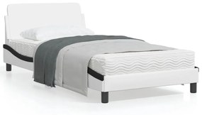 vidaXL Estrutura cama c/ cabeceira 100x200 cm couro artificial