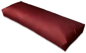 Almofada de assento estofada 120x40x10 cm vermelho tinto