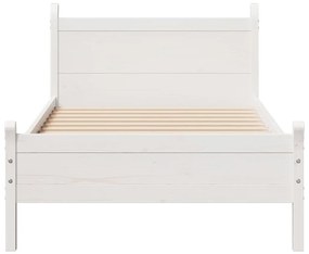 Cama sem colchão 90x200 cm madeira de pinho maciça branco