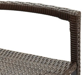 3 pcs conjunto de bar p/ jardim acácia maciça/vime PE castanho