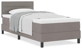 Camas Box Spring com Colchão Taupe 80x200 cm em Tecido