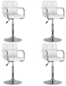 vidaXL Cadeiras de jantar giratórias 4 pcs couro artificial branco