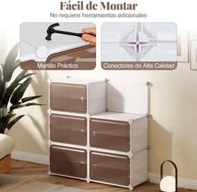 Sapateira com 10 compartimentos 95 x 32 x 155 cm com prateleiras removíveis Ganchos laterais e portas magnéticas branco