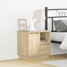 vidaXL Armários de Cabeceira com LED 2 pcs Carvalho Sonoma 50x34,5x50 cm