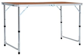 48172 vidaXL Mesa de campismo dobrável 120x60 cm alumínio