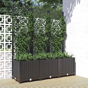318273 vidaXL Vaso de jardim com treliça preto 120x40x136 cm PP