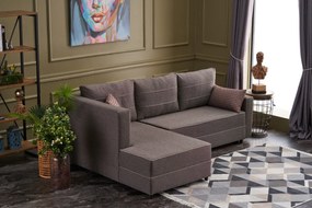 Sofá-Cama de Canto Ece – Castanho – 242x88x90 cm