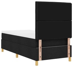Cama Box Spring com Colchão Preta 80x200 cm Tecido