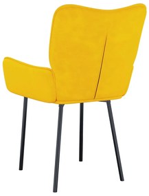 Cadeiras de jantar 2 pcs veludo amarelo