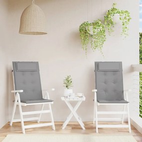 vidaXL Almofadões p/ cadeira encosto alto 2 pcs tecido oxford cinzento