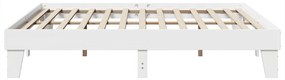 Cama sem colchão 200x200 cm madeira de pinho maciça branco