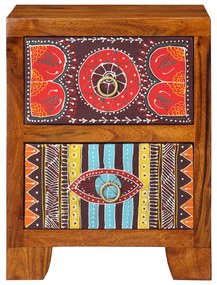 Armário de cabeceira 2 pcs 35x35x45 cm acácia de madeira maciça