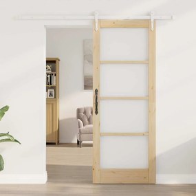 Porta Deslizante vidaXL com Conjunto de Hardware 78x202 cm Madeira Mac
