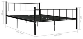 Estrutura de cama 180x200 cm metal preto