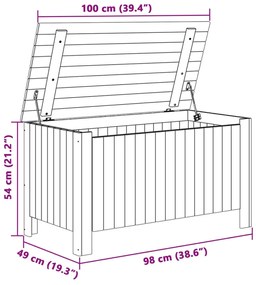 Caixa arrumação c/ tampa RANA 100x49x54 cm pinho maciço branco