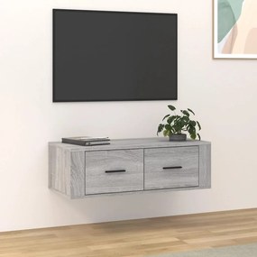vidaXL Armário TV suspenso 80x36x25 cm derivados madeira cinza sonoma