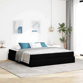 vidaXL Estrutura da Cama Outros com armazenamento Preto 180 x 200 cm tecido
