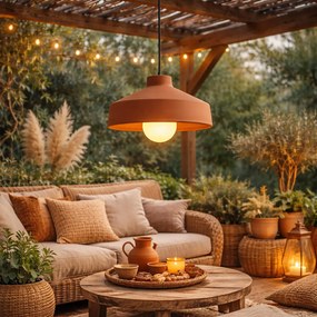 Candeeiro suspenso boémio terracota IP44 - Terracota